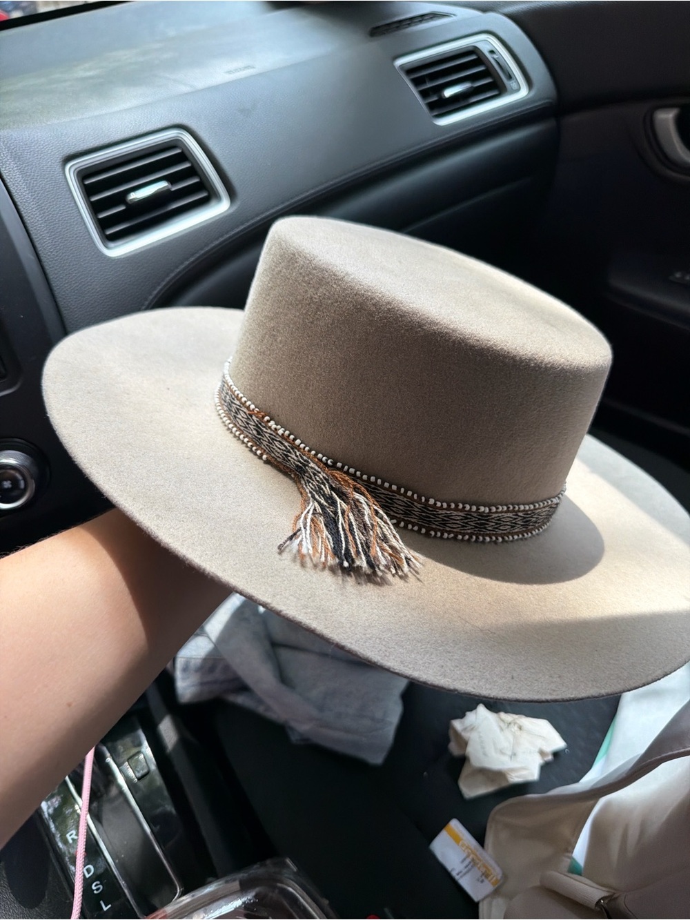 Hampui Gray Taupe Bolero Wool Hat Western Boho Size 55 / Small Ranch Spanish